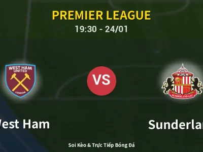 Soi Kèo West Ham vs Sunderland – 19:30 24/01 | Nhận Định, Dự Đoán Tỷ Số