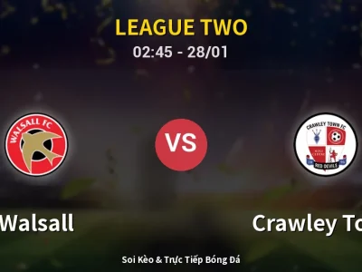 Kết Quả: Walsall 0-0 Crawley Town – Highlight & Bàn Thắng | League Two