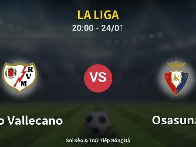 Soi Kèo Rayo Vallecano vs Osasuna – 20:00 24/01 | Nhận Định, Dự Đoán Tỷ Số