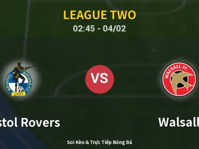 Kết Quả: Bristol Rovers 2-0 Walsall – Highlight & Bàn Thắng | League Two