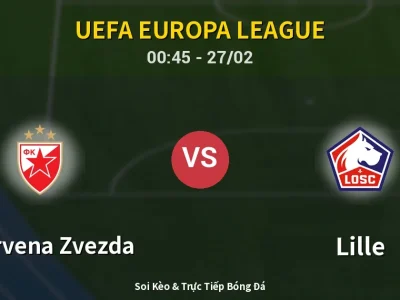 Kết Quả: FK Crvena Zvezda 0-2 Lille – Highlight & Bàn Thắng | UEFA Europa League