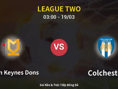 Kết Quả: Milton Keynes Dons 1-0 Colchester – Highlight & Bàn Thắng | League Two