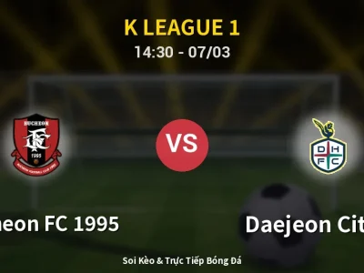 Kết Quả: Bucheon FC 1995 1-1 Daejeon Citizen – Highlight & Bàn Thắng | K League 1