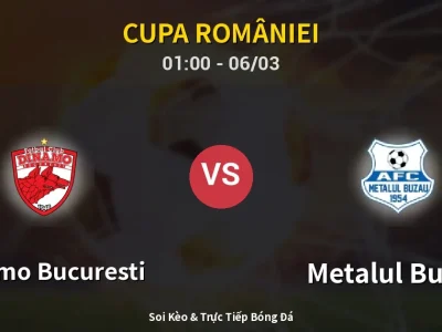Kết Quả: Dinamo Bucuresti 1-0 Metalul Buzău – Highlight & Bàn Thắng | Cupa României
