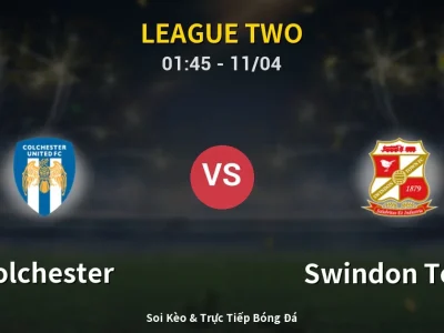 Soi Kèo Colchester vs Swindon Town – 01:45 11/04 | Nhận Định, Dự Đoán Tỷ Số